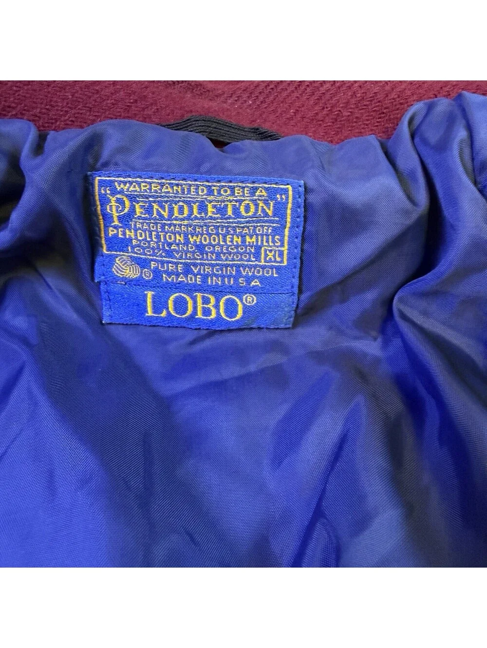 Vintage Pendleton Lobo Wool Bomber Jacket Mens XL Blue Brown Vintage Thinsulate
